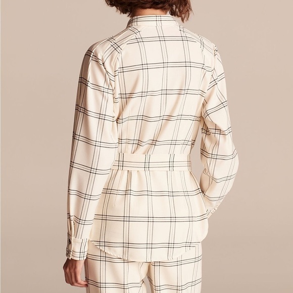 Rebecca Taylor Emery Plaid Jacket in Vanilla Combo Shacket Size Large - Picture 11 of 11